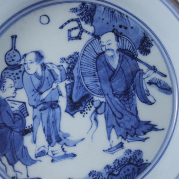 北京嘉翰青花人物紋筆洗