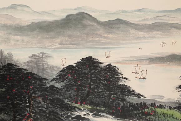 千美會黎雄才紙本山水圖畫