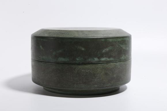 弘楊株式會(huì)社銅錯(cuò)銀鳳紋蓋盒