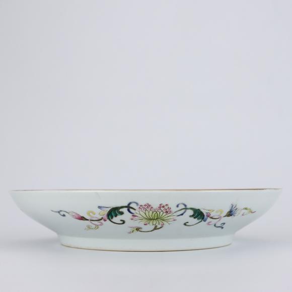 鐮倉(cāng)美術(shù)清同治 黃地粉彩喜上眉梢紋盤(pán)