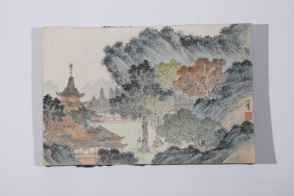 千美會(huì)溥儒《山水樓閣六幀圖冊(cè)》紙本冊(cè)頁(yè)