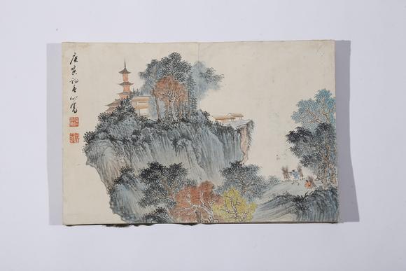 千美會(huì)溥儒《山水樓閣六幀圖冊(cè)》紙本冊(cè)頁(yè)