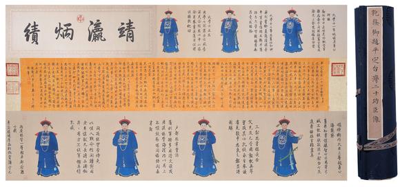 弘楊株式會社乾隆絹本平定臺灣二十功臣像手卷