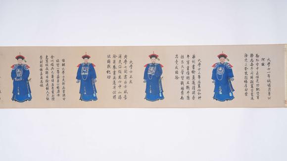 弘楊株式會社乾隆絹本平定臺灣二十功臣像手卷