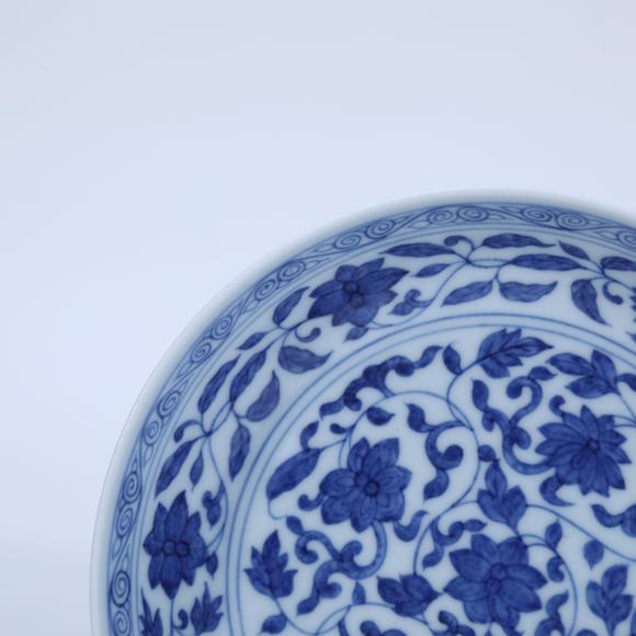 鐮倉美術(shù)清道光 青花纏枝蓮紋小盤
