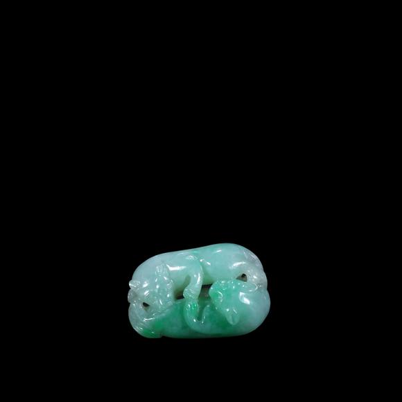 鐮倉(cāng)美術(shù)清 翡翠雙獾