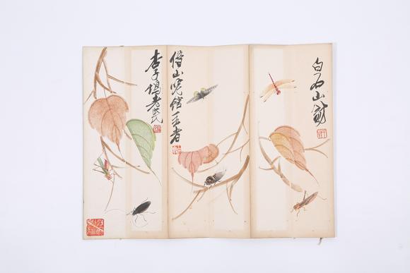 千美會(huì)齊白石紙本貝葉草蟲圖畫冊(cè)頁(yè)（6頁(yè)）