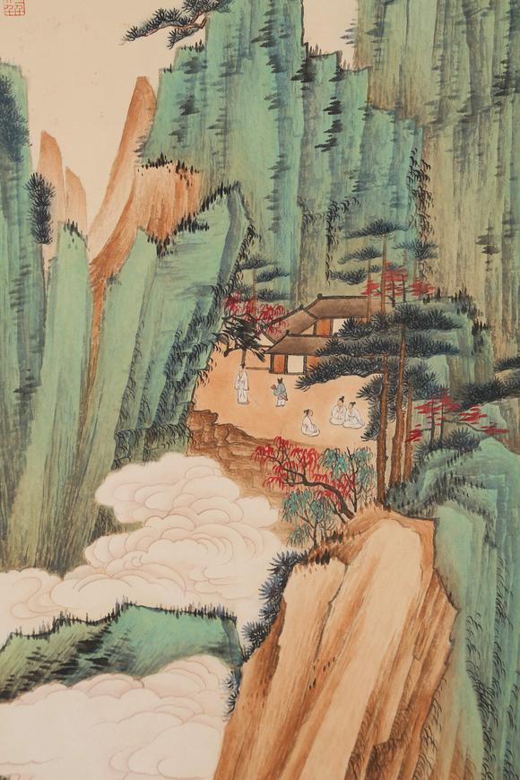 千美會張大千紙本山水圖畫