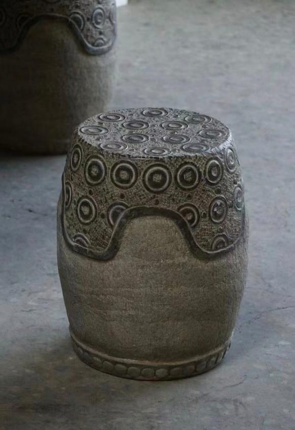 東京蕓術(shù)五帝金錢.庭院石桌.七件套.一桌六凳。