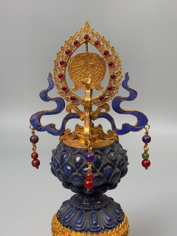 東京蕓術(shù)掐絲青金石藏傳佛教擺件天然青金石可檢測，純