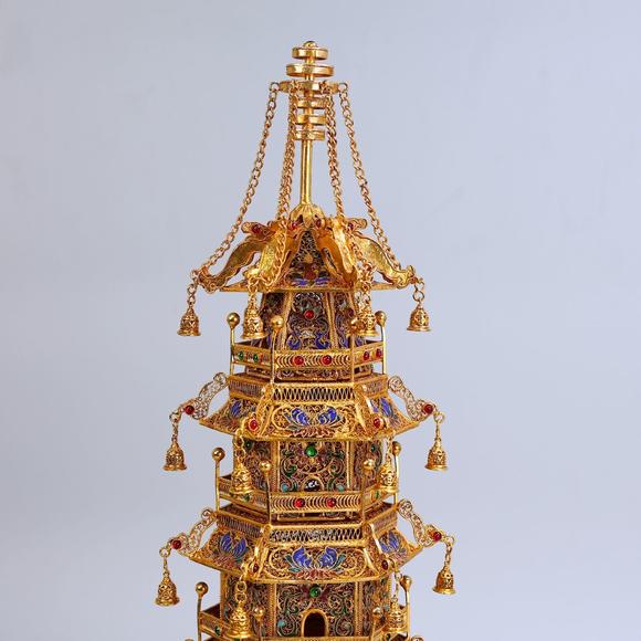 東京蕓術(shù)累絲嵌寶樓閣式佛塔