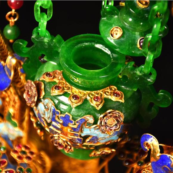 東京蕓術(shù)累絲工藝巴山翠鏈條擺件