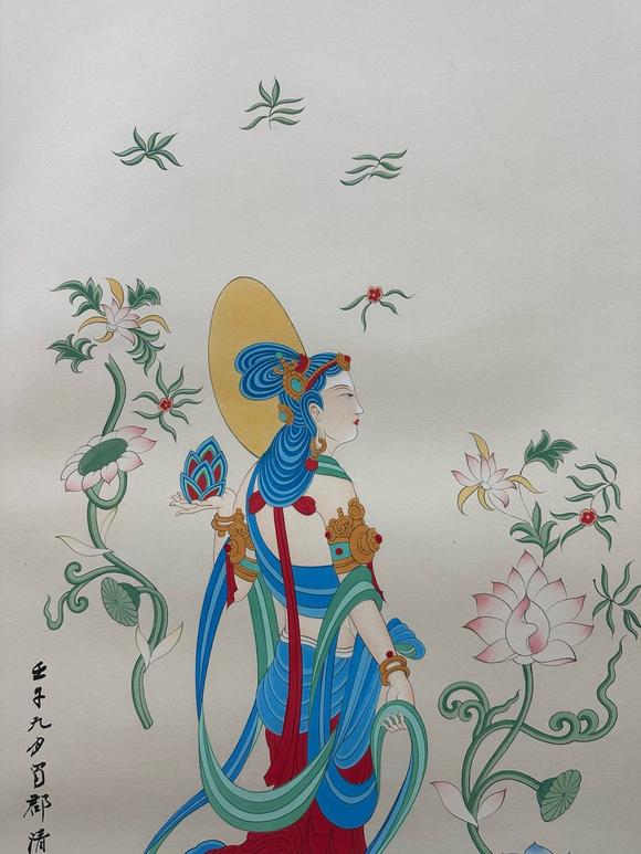 日本松町古美張大千 佛像圖十二條屏