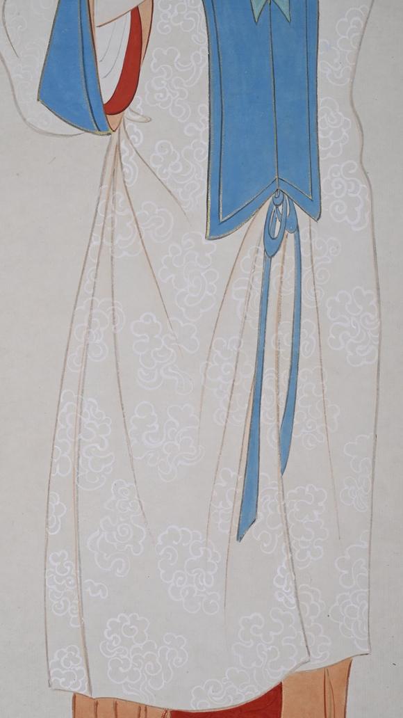 日本松町古美張大千 拈花仕女