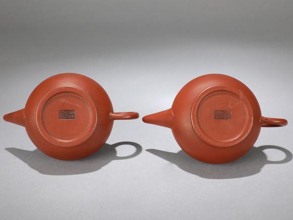 沐博拍卖墨缘斋景堂制 紫砂壶一对