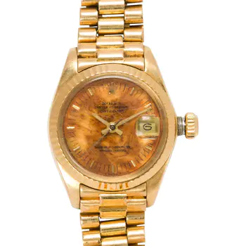 a rolex swiss 18k gold oyster perpetual wristwatch