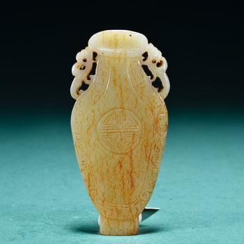 老和田玉团寿瓶型皮带扣