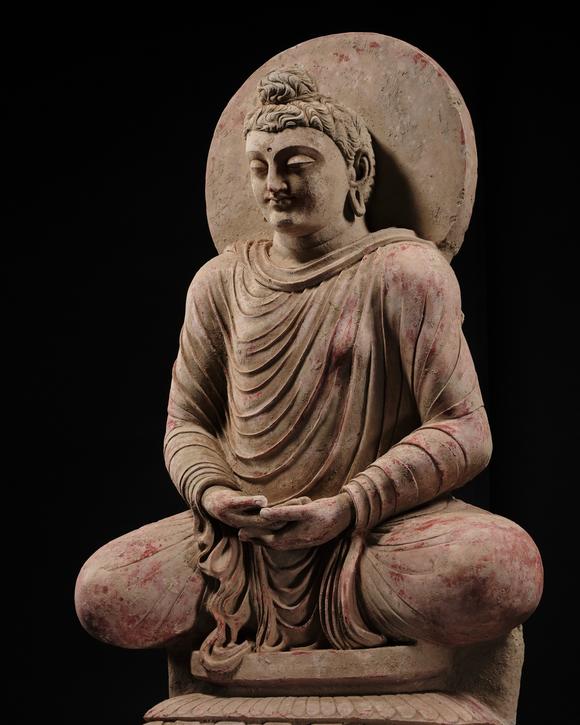 Galerie ZackeTHE MONUMENTAL AND HIGHLY IMPORTANT ‘KIENZLE’ STUCCO STATUE OF BUDDHA GANDHARA, PROBABLY HADDA, CIRCA 3RD-5TH CENTURY