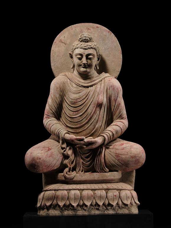 Galerie ZackeTHE MONUMENTAL AND HIGHLY IMPORTANT ‘KIENZLE’ STUCCO STATUE OF BUDDHA GANDHARA, PROBABLY HADDA, CIRCA 3RD-5TH CENTURY