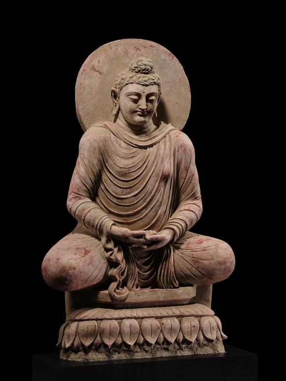 Galerie ZackeTHE MONUMENTAL AND HIGHLY IMPORTANT ‘KIENZLE’ STUCCO STATUE OF BUDDHA GANDHARA, PROBABLY HADDA, CIRCA 3RD-5TH CENTURY