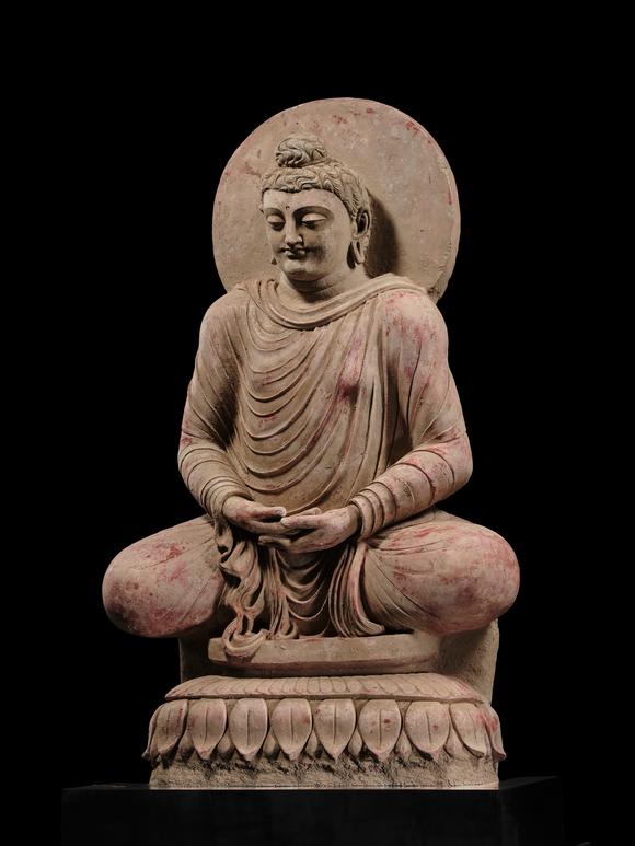Galerie ZackeTHE MONUMENTAL AND HIGHLY IMPORTANT ‘KIENZLE’ STUCCO STATUE OF BUDDHA GANDHARA, PROBABLY HADDA, CIRCA 3RD-5TH CENTURY