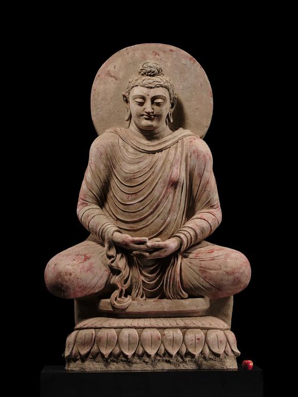 Galerie ZackeTHE MONUMENTAL AND HIGHLY IMPORTANT ‘KIENZLE’ STUCCO STATUE OF BUDDHA GANDHARA, PROBABLY HADDA, CIRCA 3RD-5TH CENTURY