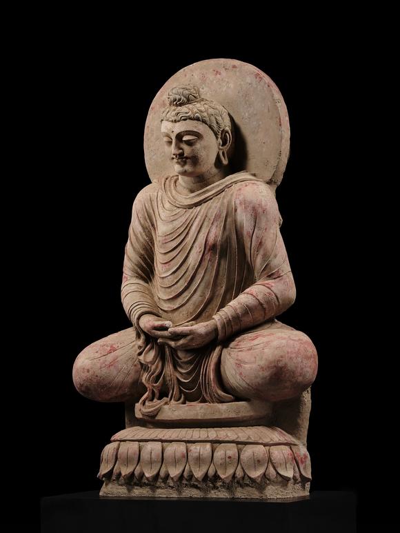 Galerie ZackeTHE MONUMENTAL AND HIGHLY IMPORTANT ‘KIENZLE’ STUCCO STATUE OF BUDDHA GANDHARA, PROBABLY HADDA, CIRCA 3RD-5TH CENTURY