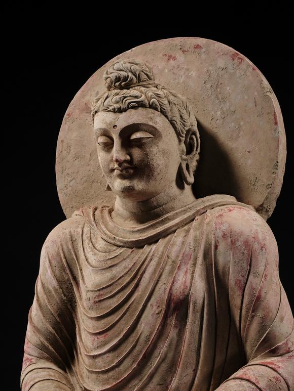 Galerie ZackeTHE MONUMENTAL AND HIGHLY IMPORTANT ‘KIENZLE’ STUCCO STATUE OF BUDDHA GANDHARA, PROBABLY HADDA, CIRCA 3RD-5TH CENTURY
