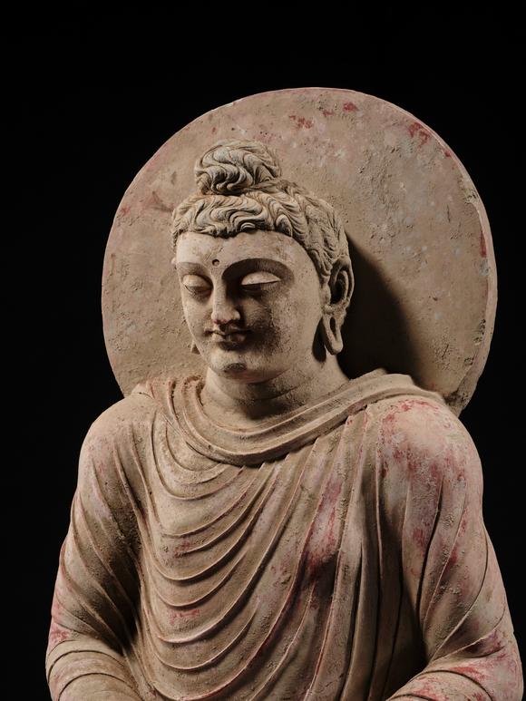 Galerie ZackeTHE MONUMENTAL AND HIGHLY IMPORTANT ‘KIENZLE’ STUCCO STATUE OF BUDDHA GANDHARA, PROBABLY HADDA, CIRCA 3RD-5TH CENTURY