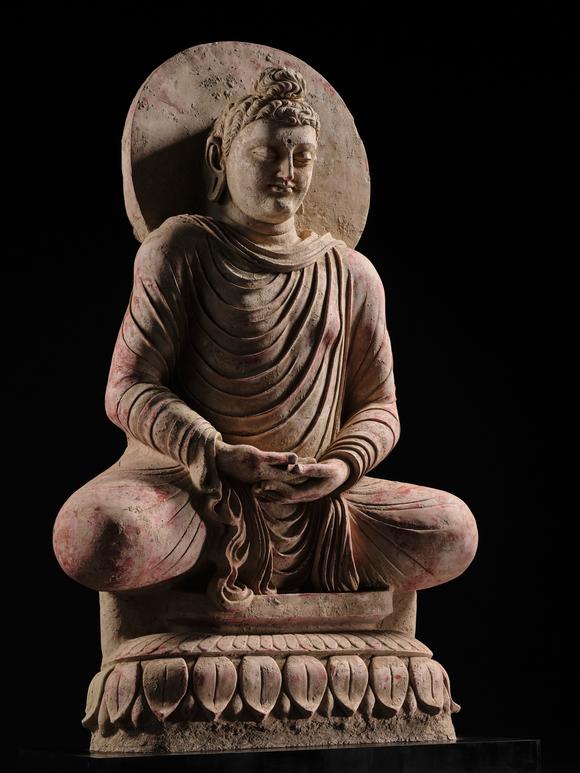 Galerie ZackeTHE MONUMENTAL AND HIGHLY IMPORTANT ‘KIENZLE’ STUCCO STATUE OF BUDDHA GANDHARA, PROBABLY HADDA, CIRCA 3RD-5TH CENTURY