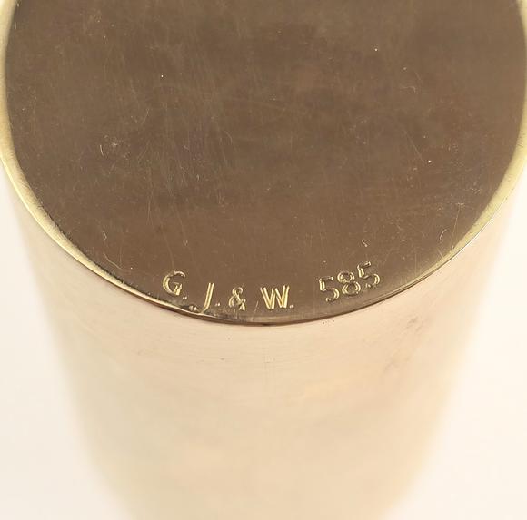 Auktionshaus BlankGolddose - Gelbgold 585/000 (14 K), zylindrische Wandung mit Schraub