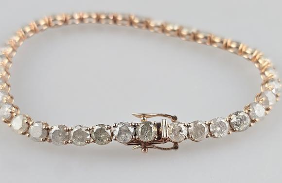 Auktionshaus BlankFeines 14K-Tennisarmband - Rosegold 585/000 (14 K), ausgefasst mit 3