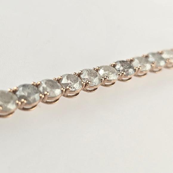 Auktionshaus BlankFeines 14K-Tennisarmband - Rosegold 585/000 (14 K), ausgefasst mit 3