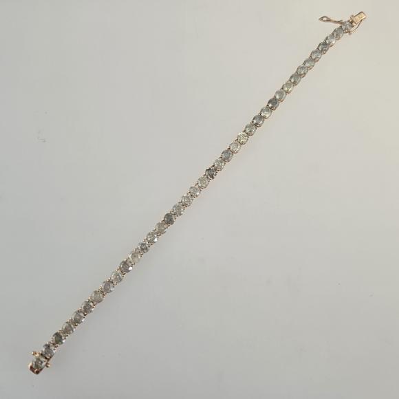 Auktionshaus BlankFeines 14K-Tennisarmband - Rosegold 585/000 (14 K), ausgefasst mit 3