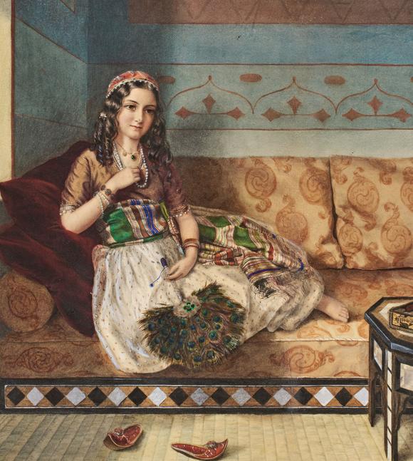 Kew AuctionsAN OTTOMAN PAINTING AUSTIN CARTER 'L'ODALISQUE', 19TH CENTURY