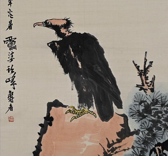 吉本株式會(huì)社潘天壽 雄鷹圖 紙本立軸