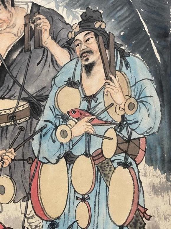 日本松町古美傅抱石 軟式三雄圖