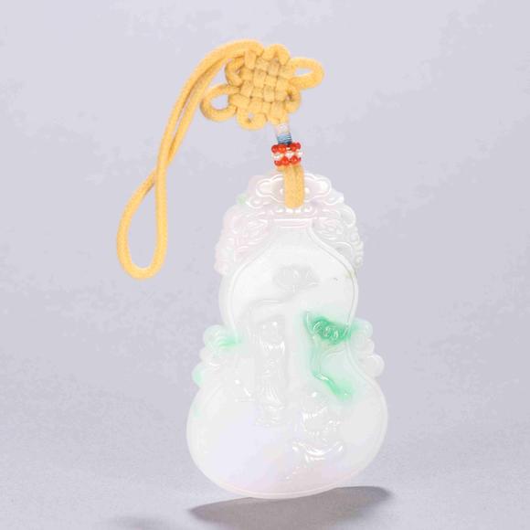 日本松町古美清翡翠人物故事葫蘆佩