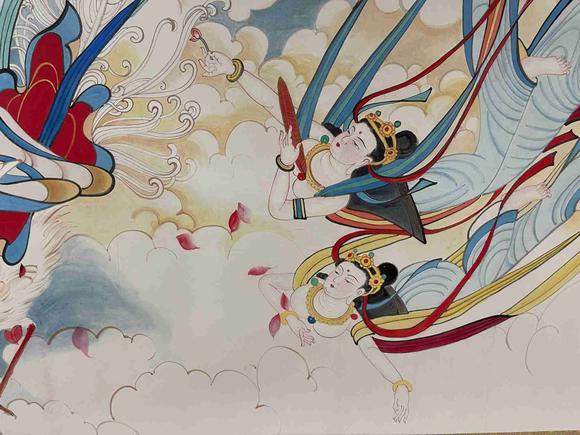 日本松町古美張大千 飛天圖