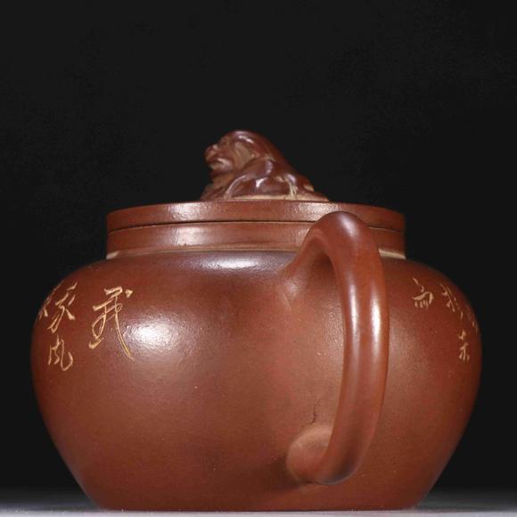 日本松町古美紫砂瑞獸壺