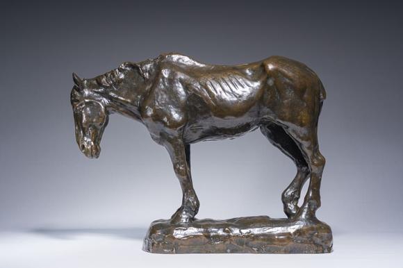 Coronari Auctions BVConstantin Emile Meunier (1831-1905): A mine horse, brown patinated bronze, foundry mark 'J. Petermann Fondeur Bruxelles', ca. 1890