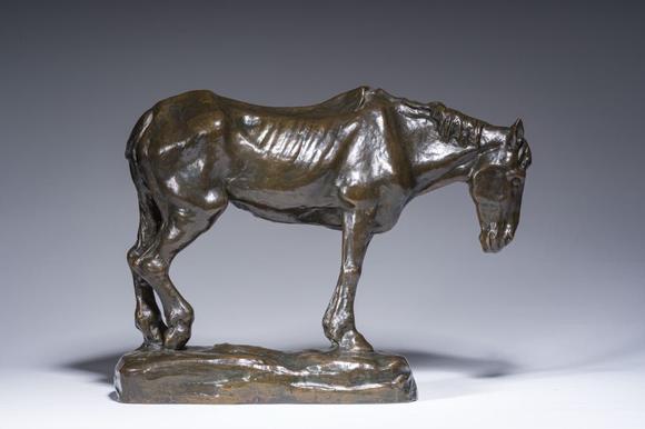 Coronari Auctions BVConstantin Emile Meunier (1831-1905): A mine horse, brown patinated bronze, foundry mark 'J. Petermann Fondeur Bruxelles', ca. 1890