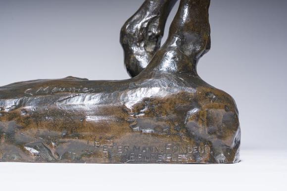 Coronari Auctions BVConstantin Emile Meunier (1831-1905): A mine horse, brown patinated bronze, foundry mark 'J. Petermann Fondeur Bruxelles', ca. 1890