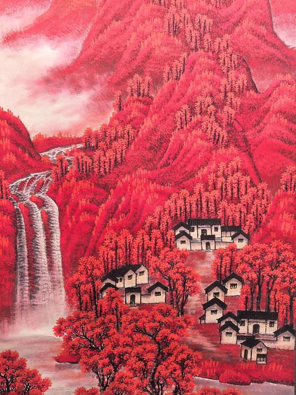 日本松町古美李可染 萬(wàn)山紅遍