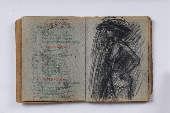 Coronari Auctions BVEugeen Van Mieghem (1875-1930): A sketchbook with scenes of daily life in Antwerp, charcoal and pastel, dated 22 and 23 August 1901