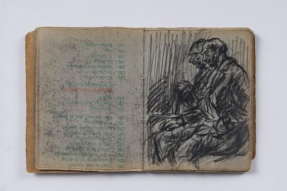 Coronari Auctions BVEugeen Van Mieghem (1875-1930): A sketchbook with scenes of daily life in Antwerp, charcoal and pastel, dated 22 and 23 August 1901