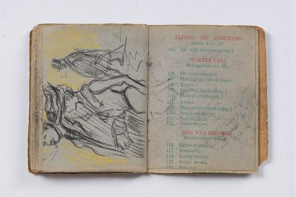Coronari Auctions BVEugeen Van Mieghem (1875-1930): A sketchbook with scenes of daily life in Antwerp, charcoal and pastel, dated 22 and 23 August 1901