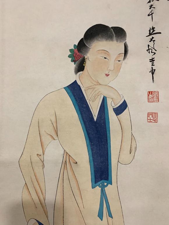 日本松町古美張大千 仕女
