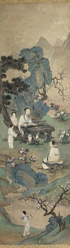 日本松町古美仇英 山水人物