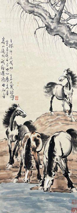 日本松町古美徐悲鴻 四駿圖